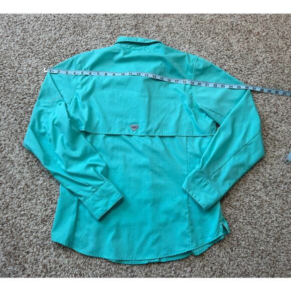 COLUMBIA PFG women's long sleeve, button up shirt Size Medium, Blue/Teal - Picture 6 of 12
